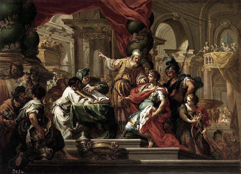 Sebastiano Conca Alexander the Great in the Temple of Jerusalem oil painting picture